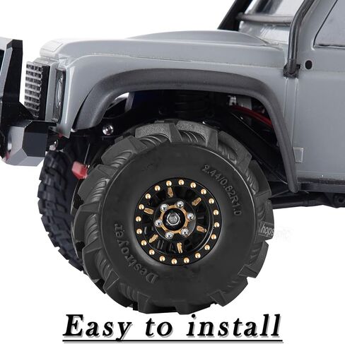 RC Full Brass 1.0in Beadlock RC Wheel RC Tyres لـ 1/18 1/24 TRX4M AXIAL SCX24 RC Crawler ، 1.0 "RC Metal Wheel Hub Rim RC Truck Tires 4pcs in Kuwait