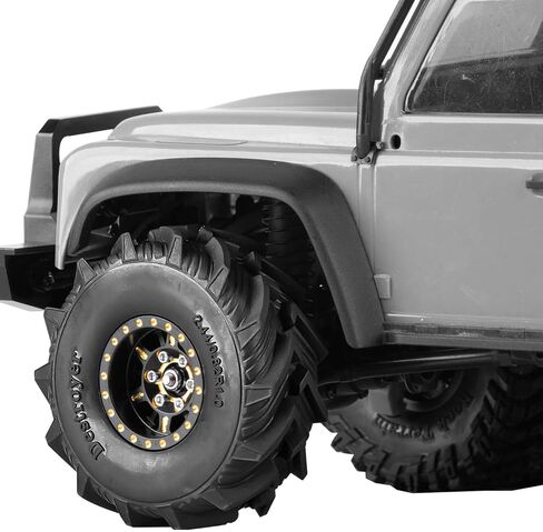 RC Full Brass 1.0in Beadlock RC Wheel RC Tyres لـ 1/18 1/24 TRX4M AXIAL SCX24 RC Crawler ، 1.0 "RC Metal Wheel Hub Rim RC Truck Tires 4pcs in Kuwait