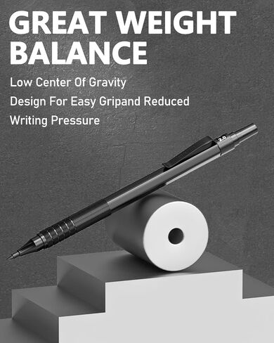 Nicpro Black Metal 2.0 Pencil Mechanical Pencil مع CASE ، حامل صياغة 3 PCS مع تعبئة الرصاص الجرافيت 2 مم (HB 2H 4H 2B 4B) والألوان ، شحذات ، محو لكتابة الفنانين ، الرسم ، رسم ، رسم in Saudi Arabia