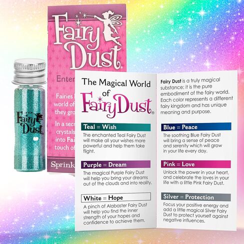 Fairy Dust - Original Fairy Dust Vials | Pixie Dust Glitter Powder From The Land of Sorralia | Fine Dust Teal Glitter | Best Glitter For Resin | Great Decoration Gifts for Kids Celebration (Pack of 2) in Saudi Arabia