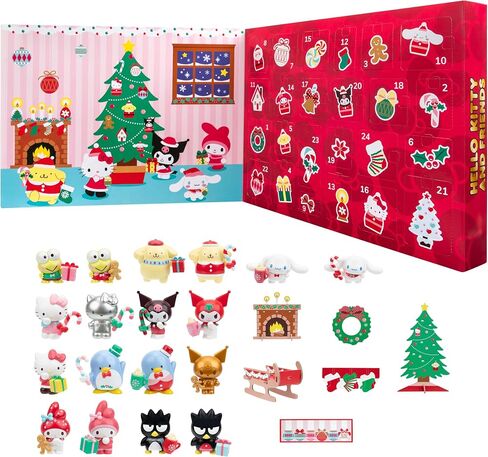 Hello Kitty® and Friends 2025 Holiday Advent Calendar - 18 شخصية مع ملحقات Mix & Match - 24 مفاجآت - أطفال و Sanrio Fans تتراوح أعمارهم بين 6+ in Saudi Arabia