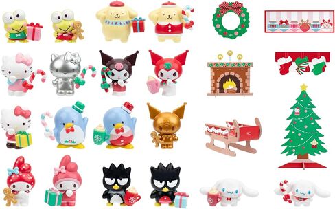 Hello Kitty® and Friends 2025 Holiday Advent Calendar - 18 شخصية مع ملحقات Mix & Match - 24 مفاجآت - أطفال و Sanrio Fans تتراوح أعمارهم بين 6+ in Saudi Arabia