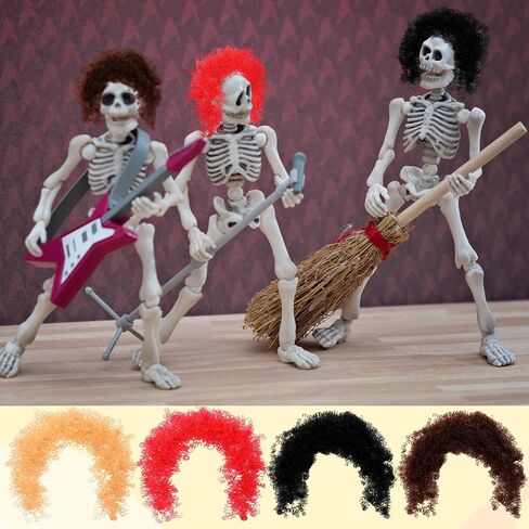 Halloscume 7 أوقية شعر مجعد الدمية للحرف اليدوية ألوان أسود بني بني أحمر وشقراء شعر مزيف لدمى صنع الدمى الفنون الحرف الفصول الدراسية المشاريع in Saudi Arabia