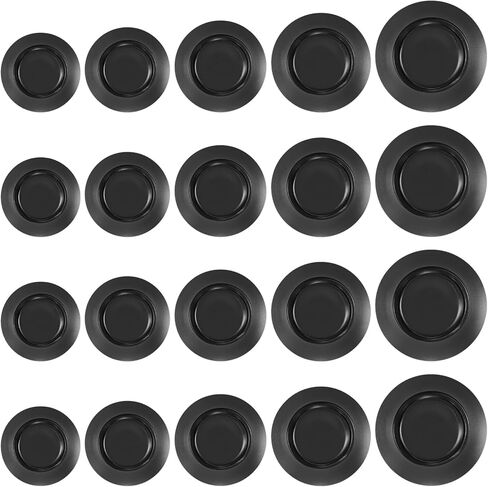20 Pcs Piggy Bank Stopper Replacement, Round Piggy Bank Stopper Cover Rubber Saving Box Stoppers Piggys Banks Stoppers Saving Box Plugs(5 Sizes,Black) in Saudi Arabia
