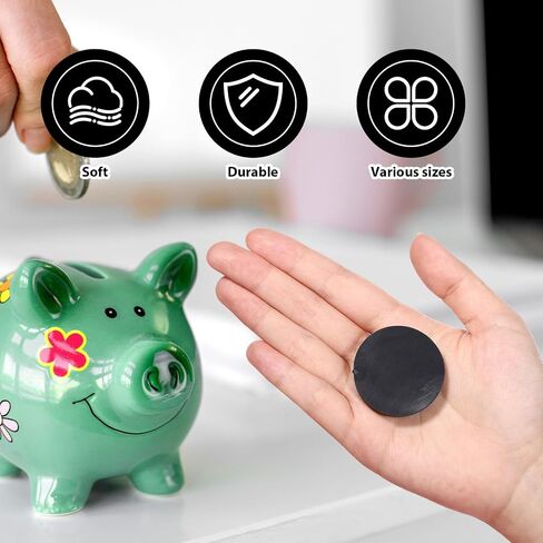 20 Pcs Piggy Bank Stopper Replacement, Round Piggy Bank Stopper Cover Rubber Saving Box Stoppers Piggys Banks Stoppers Saving Box Plugs(5 Sizes,Black) in Saudi Arabia