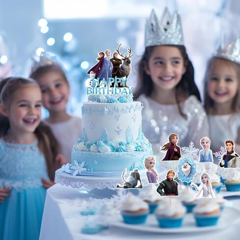 9pcs عيد ميلاد سعيد لحفلات الكعكة زخارف القبعات العليا ، قبعات كب كيك أزرق للاحتفالات in Kuwait