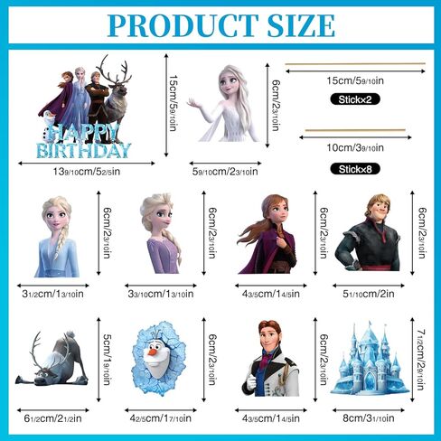 9pcs عيد ميلاد سعيد لحفلات الكعكة زخارف القبعات العليا ، قبعات كب كيك أزرق للاحتفالات in Kuwait