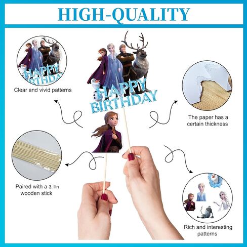 9pcs عيد ميلاد سعيد لحفلات الكعكة زخارف القبعات العليا ، قبعات كب كيك أزرق للاحتفالات in Kuwait