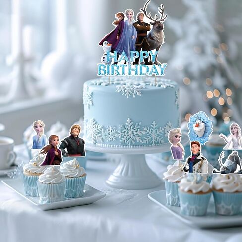 9pcs عيد ميلاد سعيد لحفلات الكعكة زخارف القبعات العليا ، قبعات كب كيك أزرق للاحتفالات in Kuwait