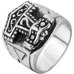 ATDMEI Pirates Viking Rings for Men Women Stainless Steel Size 7-13 Jewelry With Gifts Bag