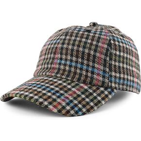 Trendy Apparel Shop Plaid Checker Wool Blend Unstructured Baseball Cap