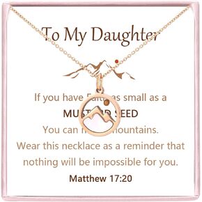 Mustard Seed Necklace for Women Christian Gifts to My Daughter Mustard Seed Necklace Move Mountains Shell Necklaces Faith Christian Mothers Valentines Day Gifts for Women Girls