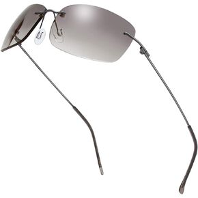 The Fresh Minimalist Small Rectangular Sunglasses Clear Eyewear Spring Hinge - Gift Box Package (105-Gun grey, Gradient Light Grey, 58)