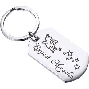 PLITI Achievement Gift Flying Pig Expect Miracles Keychain Inspirational Gift Teenage Girls