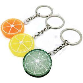 3PCS Mini Creative Fruit Keychain Resin Pendant Key Chain Ring Perfect Souvenir Novelty Child Gift