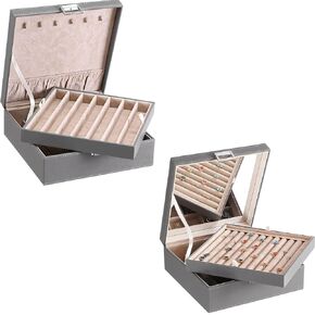 bewishome منظم الحلقات وحامل صندوق القرط علبة المجوهرات وأزرار الأكمام لتخزين الفتيات والنساء والرجال قلادة منظم صندوق قلادة منظم تخزين للسلاسل والأساور in Kuwait