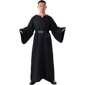 BLESSUME Medieval Wicca Pagan Ritual Robe with Belt