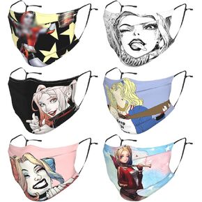 6 قطع قناع وجه لعبة الرسوم المتحركة قناع وجه قابل للغسل مع أقراط قابلة للتعديل وشاح رأس وكمامة بالاكلافا للجنسين in Kuwait