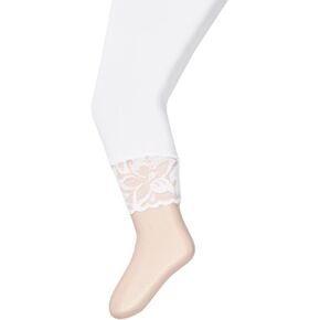 MUSIC LEGS Girls Opaque Leggings with Lace Trim
