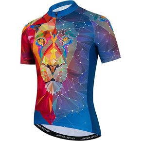 Men Cycling Jersey,Bike T-Shirt Short Sleeve MTB Biking Clothing Reflective Bicycle Jacket with 3-Pockets Tops S-3XL