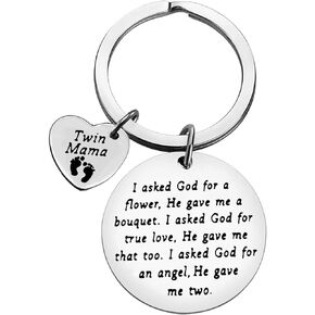 Twin Mom Mother's Day Gift For Twin Mom Keychain For Mom Of Twins Gift For New Mom Keychain Twins Jewelry Mommy To Be Gift New Mom Jewelry For Mother Of Twins Keychain Twin Mama Gift Twins Keychain