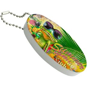 GRAPHICS & MORE Summertime Vacation Frog Floating Keychain Oval Foam Fishing Boat Buoy Key Float