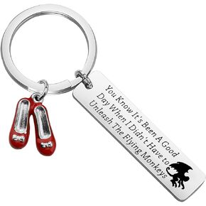 POTIY Dorothy Ruby Inspired Keychain You Know It's Been A Good Day Keychain Wizard of Dorothy Ruby Red Slippers Jewelry