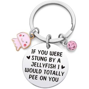 Best Friend Keychains, Funny Friendship Gifts for Women Friends Birthday Gifts, Cute Bestie Sister Bff Friend Female Jellyfish Keychain Graduation Christmas Gift Jewelry