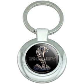 Shelby Cobra Logo Keychain Classy Round Chrome Plated Metal