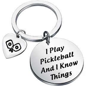 POTIY Pickleball Lover Gift Pickleball Player Keychain I Play Pickleball Keychain Gift for Pickleball Coach