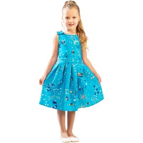 Miss Lavish London Baby Girls Casual Dress Shoulder Bow Kids Summer Party Sleeveless Dresses 3–12 Years