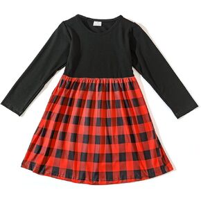 Christmas Toddler Girls Dress Snowman Polar Bear Winter Long Sleeves Dress