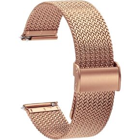 Mesh Watch Strap Metal - Quick Release Watch Straps for Men Women - Stainless Steel Milanses Smart Watch Bracelet - Ladies Replacement Band Black - 16mm 18mm 20mm 22mm