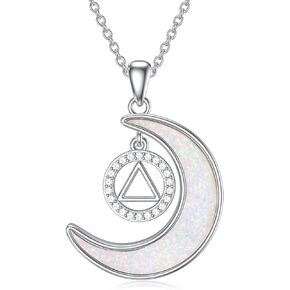 KQF Dragonfly/Hummingbird/Hedgehog/Owl/Sobriety/Angel Wings Necklace Sterling Silver Moon Necklace Dragonfly Gifts For Dragonfly Lovers Gifts Wife Mom Birthday Christmas Gift
