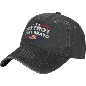 MEENA Fjb Hats for Men Baseball Cap Baseball Hat Women - Foxtrot Juliet Bravo Dad Hats for Men Black, One Size-X-Large