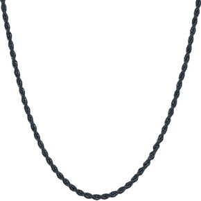 LIFETIME JEWELRY 1mm Rope Chain for Men & Women Diamond Cut 14 to 30 Inch | Black | Gunmetal | Stainless Steel