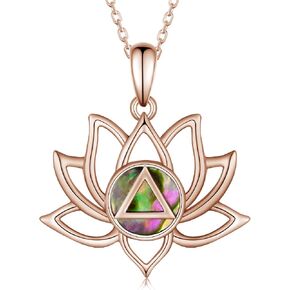 AA Sobriety Gifts Sterling Silver Alcoholics Anonymous Recovery Symbol Necklace Lotus Alcoholics Anonymous Gifts for Women Men in Kuwait