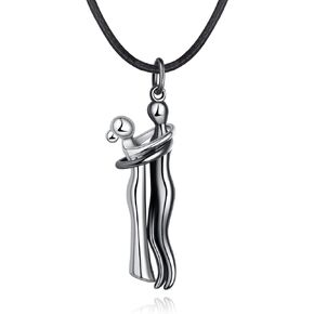 BEILIN Hug Necklace Couple Sterling Silver 925 Hug Gifts for Women Men - Couples Lover Pendant Necklace Anniversary Jewelry for Him and Her Valentines Day Gifts