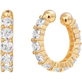Cubic Zirconia Ear Cuffs Wrap Earrings for Women Girls 925 Sterling Silver Shiny Crystal Cartilage Earrings Fake Huggie Hoops Studs Helix Conch Earrings Non Piercing Clip On Dainty Ear Jewelry Gifts