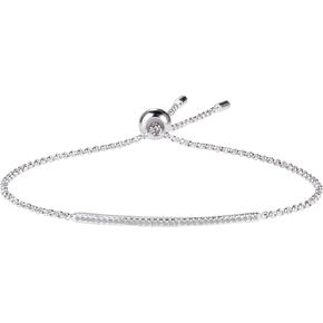 espere Paved Bar Bolo Bracelet in Sterling Silver 14K Rose Gold/White Gold Plated