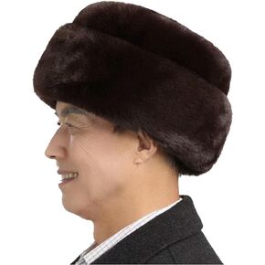 Men Women Winter Faux Fur Trapper Hat Russian Ushanka Warm Cap Earmuff Hat Windproof Hat Hunting Snow Thermal Ski Cap