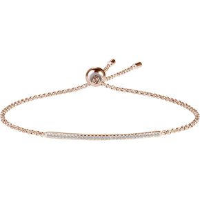 espere Paved Bar Bolo Bracelet in Sterling Silver 14K Rose Gold/White Gold Plated