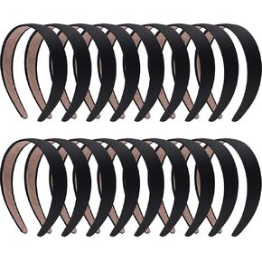 SIQUK 18 Pieces Satin Headbands 1 Inch Wide Non-slip Headband Colorful DIY Headbands for Women and Girls, 18 Colors