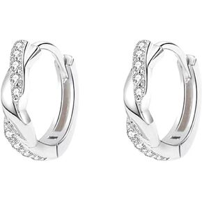 Small Hoop Earrings for Women Cubic Zirconia Huggie Hoop Earrings Gold Twist Hoop Earrings for Women Jewelry Gift