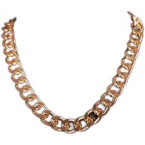 Chargances Punk Chunky Cuban Chain Necklace Simple Gold Curb Link Chain Choker Fashion Thick Bold Collar Hip Hop Chain Jewerly for Women and Girls