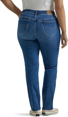 Lee Women's Size Ultra Lux Comfort with Flex Motion Straight Leg Jean, Cobalt Sheen, 22 Plus Long in Saudi Arabia