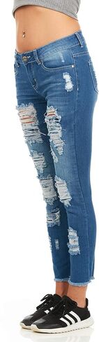 COVER GIRL Women's Ripped Torn Distressed Repaired Patched Slim Fray Skinny in Kuwait