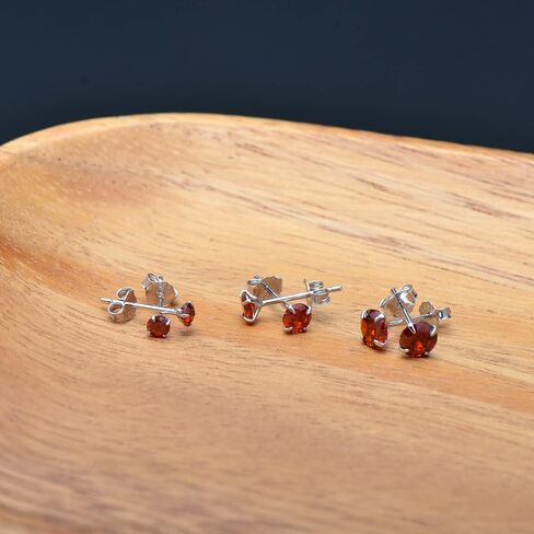 3mm 4mm 5mm Cubic Zirconia Sterling Silver Studs Earrings Set for Women in Kuwait