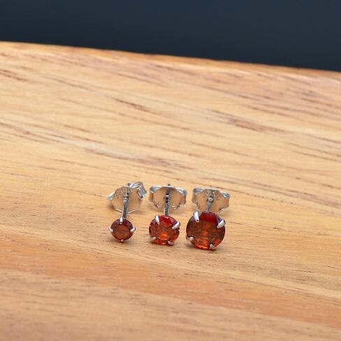 3mm 4mm 5mm Cubic Zirconia Sterling Silver Studs Earrings Set for Women in Kuwait