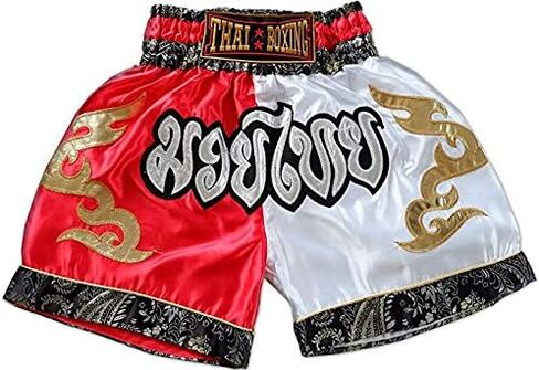 Nakarad Kid Muay Thai Boxing Shorts أبيض وأحمر مقاس M للأعمار من 9 سنوات إلى 10 سنوات in Saudi Arabia